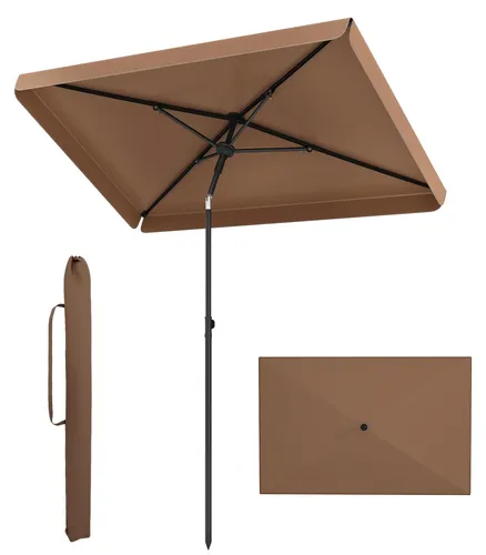 COSTWAY Sonnenschirm Balkon 210x130cm, rechteckig & knickbar
