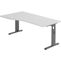 bümö Schreibtisch Serie-O - Höhenverstellbar und Stabil - Kinderschreibtische mit manuell einstellbarer Höhe von 65 bis 85 cm, ideal für flexible Nutzung und sicheren Stand auf unebenen Böden.