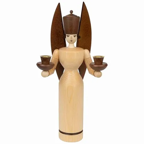 Produktbild Seiffener Volkskunst Schalling | Lichterfiguren Erzgebirgsfiguren | Erzgebirgskunst Weihnachtsfiguren | Engel lasiert 36 cm