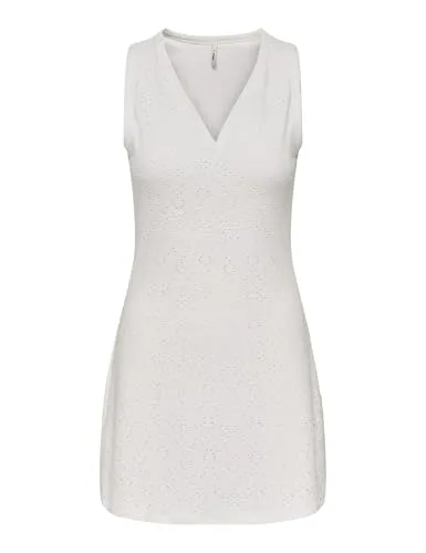 ONLY Onlsmilla S/L V-Neck Dress JRS - Stilvolles Sommerkleid - Schickes kurzes Kleid von Only, ideal für warme Tage. Der V-Ausschnitt und der normal geschnittene Schnitt bieten einen lässigen Look für jeden Anlass.