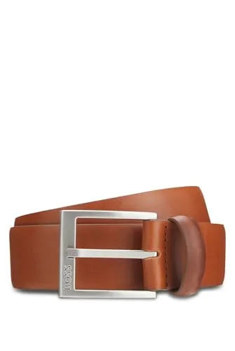 Eleganter Ledergürtel BOSS für Damen, Gr. 105, braun (cognac) - Hochwertiger Gürtel aus 100% Rindsleder mit stufenlos verstellbarer Einfachdornschließe. Ideal für Büro und Freizeit, passt zu Stoffhosen und Jeans.