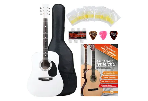 Classic Cantabile Westerngitarre Starter-Set inkl. Zubehör in weiß von Classic Cantabile