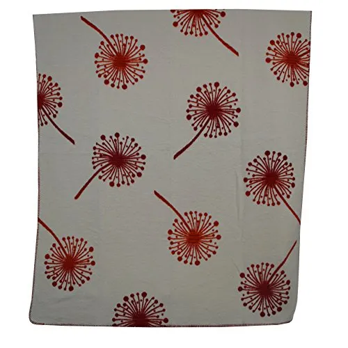 Richter Textilien Decke Pusteblume 150 x 200 cm Bio-Baumwolle Mohn