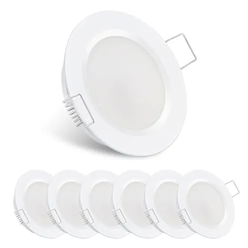 acegoo 6er Set Einbauleuchte LED Einbaustrahler Spot 12V Downlight Flach Lampe Loch 58mm 2,5W 215lm CRI 93 Dimmbar für Wohnmobil Boot Wohnwagen Camper Schrank, Weiß 3000K