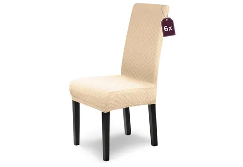 Scheffler-Home Stuhlhussen Emil Creme 6er Set in weiß von sh SCHEFFLER-HOME LIVE HOMESTYLE