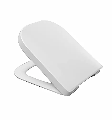 Ramm Toilettensitz mit Absenkautomatik Soft Close | WC Sitz aus antibakteriellem Duroplast mit Quick-Release-Funktion | Made in EU |kompatibel mit Roca Gap| inklusive Befestigungsmaterial