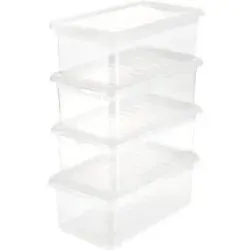 keeeper bea Kunststoff Aufbewahrungsbox 4 x 5,6 L Transparent 19,5 x 33 x 12 cm 4 Stück