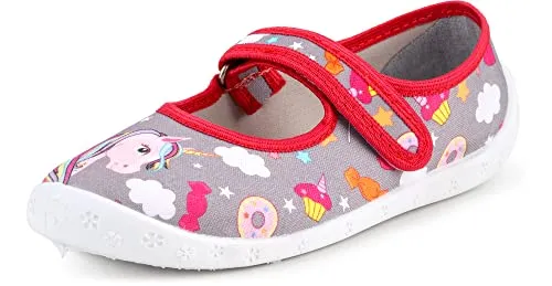 Ladeheid Kinder Mädchen Hausschuhe LARW007 (Grau Einhorn, 31)