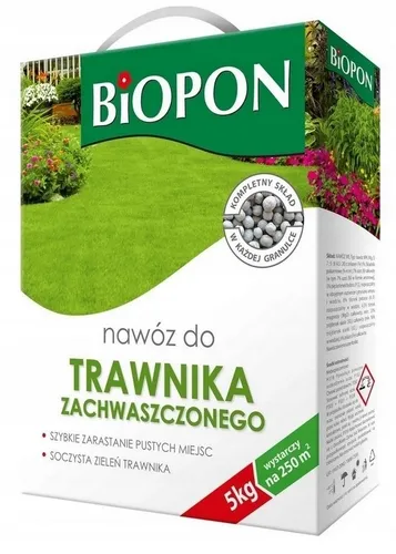Rasendünger gegen Unkraut 5kg – Biopon Weedy Lawn Fertiliser - Dünger für Rasenpflege, ideal gegen Unkraut mit Nährstoffen für dichte und gesunde Grasnarbe bis 250m². Einfache Anwendung ohne aggressive Herbizide.