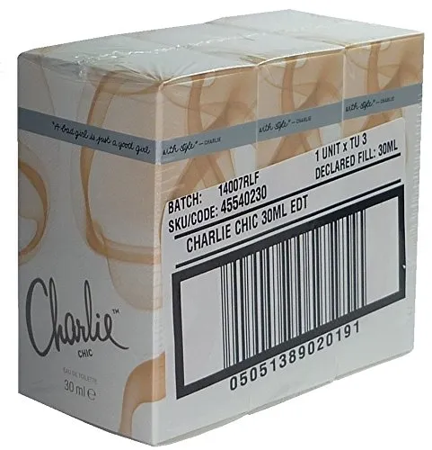 Revlon Charlie Chic 30 ml Eau de Toilette Spray (3-er Pack, 3 x 30 ml = 90 ml)