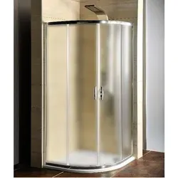 Duschkabine Viertelkreis 900x900x1900mm mit BRICK Glas - Duschkabine mit Schiebetür und hochwertigem BRICK Glas. Inklusive Duschwanne, ideal für kleine Bäder. Maße: 90x90 cm, Höhe 190 cm, mit eleganten Chromprofilen.