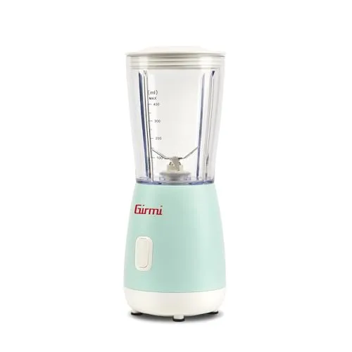 Girmi FR06 Standmixer 170 W, kompakter Mixer 400 ml mit 4 Edelstahlklingen, Pulse-Funktion, Mixbecher mit Messskala, Sicherheitssystem, leicht zu reinigen, Türkisgrün