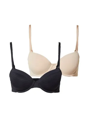 Produktbild Dorina Set aus 2 niedrig gepolsterten Halb-BHs, Schwarz/Beige, 75A