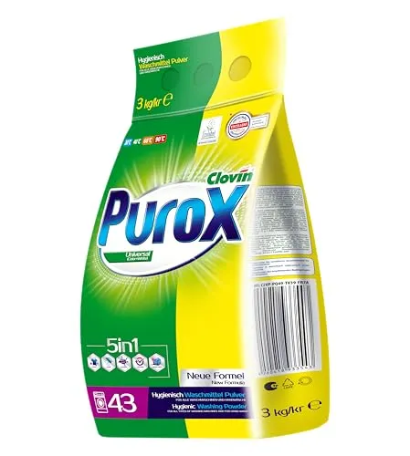 PUROX UNIVERSAL Waschpulver 3 kg – Effektives Waschmittel für alle Textilien