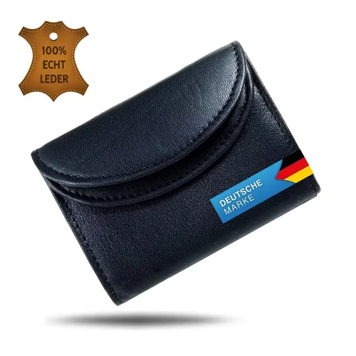 Mini Geldbörse Leder, Kleines Portemonnaie Unisex, mini Geldbeutel - RFID Schutz