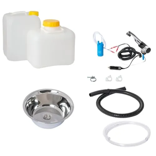 12V Camping Reisemobil Miniküche mit Wasseranlage - Praktische Miniküche für Wohnmobile und Imbisswagen, ausgestattet mit einer 28 cm Spüle. Ideal für den mobilen Einsatz beim Camping oder für Verkaufsanhänger.