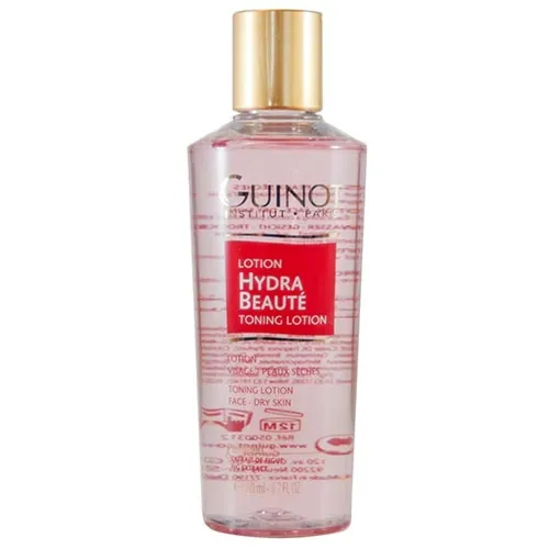GUINOT Lotion Hydra Beauté 300ml - Gesichtsreinigung für trockene Haut, die Make-up mühelos entfernt und die Haut geschmeidig sowie elastisch macht.