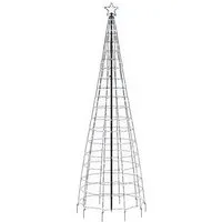 LED-Weihnachtsbaum mit Erdspießen - 570 kaltweiße LEDs, 300 cm, 8 Lichteffekte für magische Winterstimmung im Außenbereich