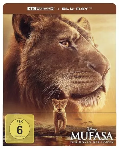 Mufasa - Der König der Löwen - Steelbook - Limited Edition (4K Ultra HD) (+ Blu-ray) - Filme, atemberaubende Limited Edition im Steelbook-Format mit 4K Ultra HD für ein unvergleichliches Seherlebnis.