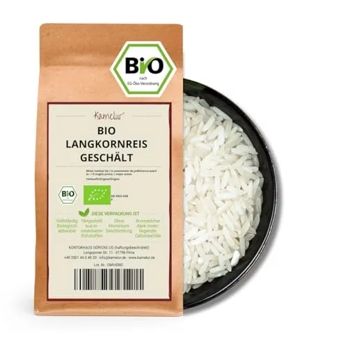 Kamelur Bio Langkornreis geschält (5kg) – Langkorn Reis, weiß, BIO aus kontrolliert biologischem Anbau