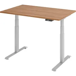 bümö elektrisch höhenverstellbarer Schreibtisch, Nussbaum - Kinderschreibtische, ergonomisch und elektrisch höhenverstellbar für individuelles Arbeiten von 64,5 cm bis 129,5 cm - ideal für Wachstum und Komfort.