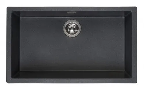 Reginox Amsterdam 72 Granit-Spülbecken, große Küchenspüle in Black Silvery - Spülen aus kratzfestem Regi-Granit, hygienisch und pflegeleicht. Ideal für Einbau oder Unterbau, perfekt für moderne Küchen.