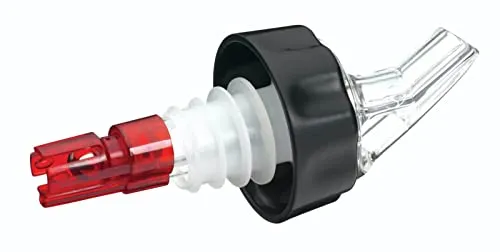 BarCraft Flaschen-Ausgießer als Portionierer in schwarz, 25 ml, 3.5 x 9.5 cm