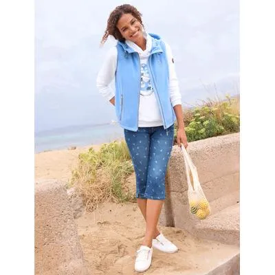 Fleeceweste CASUAL LOOKS, Damen, Gr. 42, himmelblau, 100% Polyester, unifarben, Westen Fleeceweste