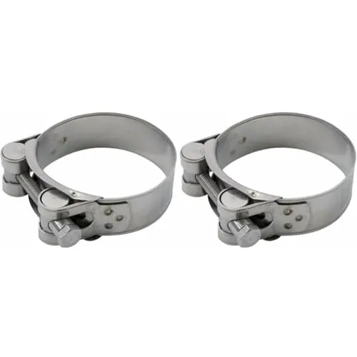 cyclingcolors 2x Auspuffschelle kompatibel mit 23-25 mm breite 18 mm Edelstahl A2 AISI304 Schalldämpfer Topfbefestigung Auspuffrohr Rohr Klemme Kollektor Verbinder Motorrad Auto Moped Roller