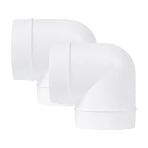 Vent Systems 100 mm, 2 Stück, Bogen 90 Grad Rohrverbinder Flexibler Rundrohr Lüftungsschlauch Kunststoff 100 mm