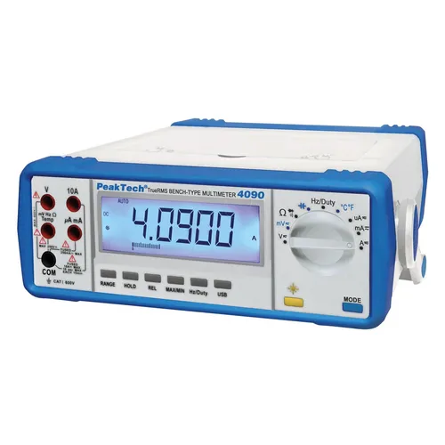 Peak Tech P 4090 – True RMS Digital Tisch Multimeter - Multimeter für präzise Messungen mit 22000 Counts, ideal für Labor und unterwegs, inklusive USB-Schnittstellen und PC-Software zur Auswertung.