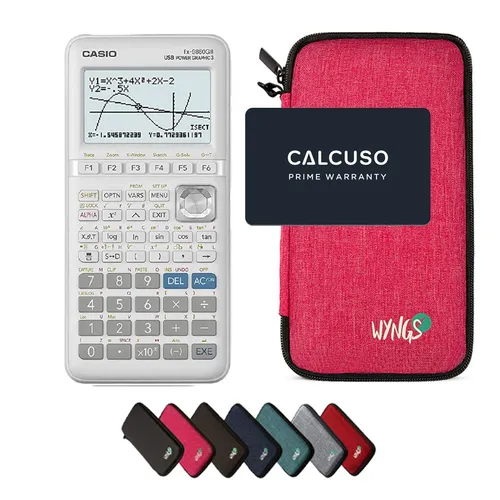Casio fx-9860GIII Taschenrechner + Schutztasche Pink in pink von CASIO