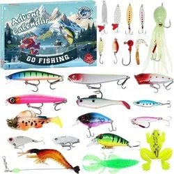Adventskalender 2025 24 Türchen Angelköder Set für Männer und Angler