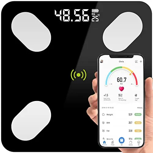 Retoo Körperfettwaage Digital mit Bluetooth und Körperanalyse