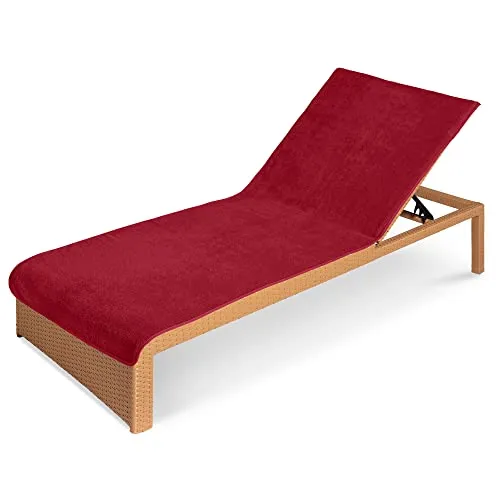 JEMIDI Frottee Schonbezug für Gartenliege 75x200cm in rot von Jemidi