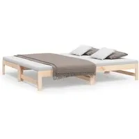 vidaXL Tagesbett Ausziehbar 2x(75x190) cm - Massivholz Kiefer, vielseitig einsetzbar als Sofa oder Bett, stabil und langlebig