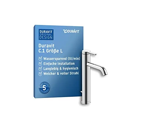 Duravit Einhebel-Waschtischmischer C11030001010 - Sanitär Badarmatur mit elegantem Design und präziser Steuerung für optimale Wasserregulierung und Energieeinsparung.