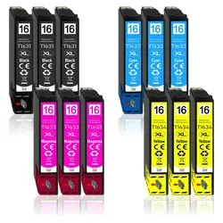 12er Pack Druckerpatronen 16 16XL kompatibel mit Epson WF-2760
