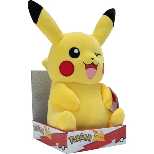 Pokémon PKW3106 Plüsch - Pikachu, offizielles Plüsch - Sonstige, 30 cm großer Pikachu Plüsch, perfekt für Fans jeden Alters und ideal zum Kuscheln oder Sammeln.