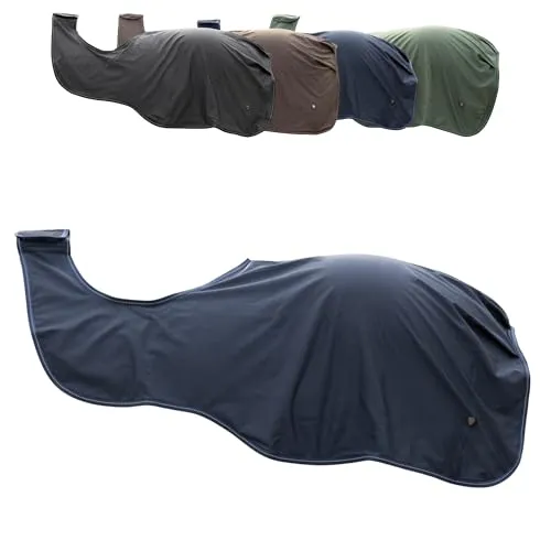 Covalliero - Ausreitdecke | Pferdedecke zum Schutz der Nierenpartie | Outdoordecke für Pferde | Übergangsdecke Pferd & Pony | wärmend & atmungsaktiv | Pferde Zubehör in Dark Navy | 145cm