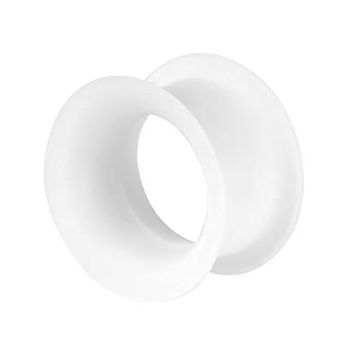 Piercingfaktor Flesh Tunnel Ohr Plug Piercing Silikon Hoher dünner Rand Flexibel Weich Rund Creole Farbig Bunt 8mm Glow