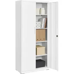 SONGMICS Aktenschrank Mehrzweckschrank 80 cm – Weiß in weiß von SONGMICS