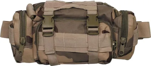 MFH Hüft- u. Schultertragetasche (3 Farben Desert) - Gürteltasche mit 7 Fächern für optimale Organisation, verstellbarer Gurt bis 130cm, ideal für Outdoor-Aktivitäten und Reisen.
