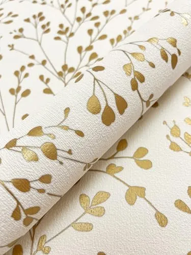 Newroom Vliestapete Floral Zweige in gold von Newroom