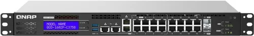 QNAP QGD-1602P-C3558 - 8xPoE-Switch mit 2.5GbE und 10GbE - Switch mit 18 Anschlüssen, bietet 500W PoE für leistungsstarke Netzwerklösungen und ist ideal für Unternehmen, die eine hohe Bandbreite und Flexibilität benötigen.