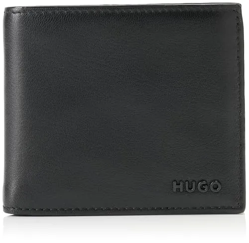 HUGO Geldbörse Rafferty - Stilvolle Herren-Geldbörse aus hochwertigem Leder mit übersichtlicher Fächeranordnung und geprägtem Markenlogo, ideal für den eleganten Auftritt.