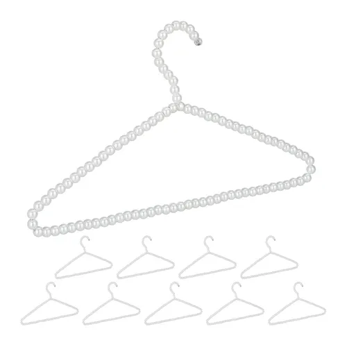 Kleiderbügel Blusenbügel Set 10 Stück – 40 cm mit Perlen von Relaxdays