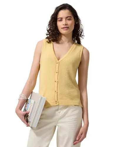 Street One Studio Weste V-Neck in Strick-Optik snap Yellow 42