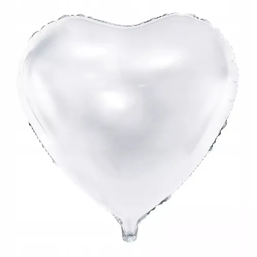 Balon foliowy serce metaliczny biały 61cm 1szt PartyDeco 5900779100282