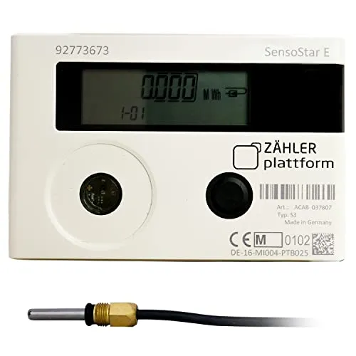 Wärmezähler Zähler Plattform SensoStar E Einstrahl Kompakt Nenndurchfluss Qn 1,5 m³/h, Anschluss 3/4 Zoll, Baulänge 110 mm, Temperaturfühler Durchmesser 5,2 mm Eichung 2024 gültig bis 2030